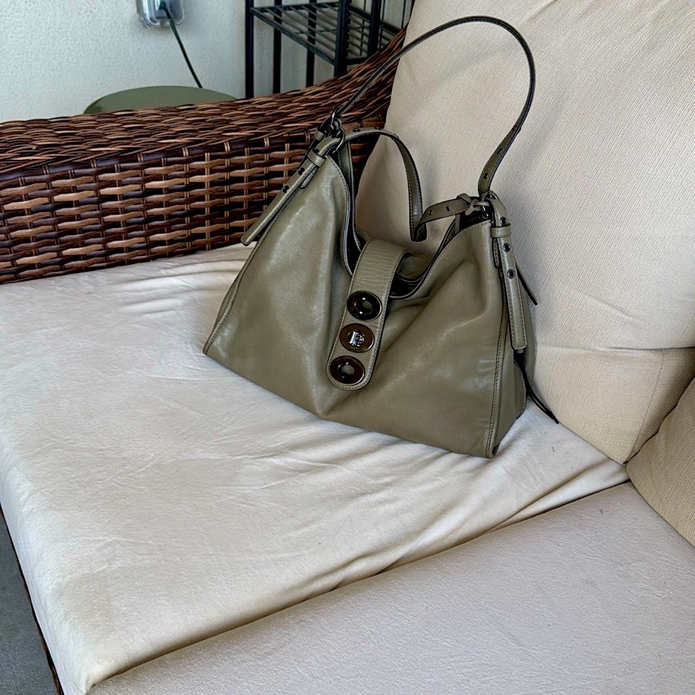 Coach leather olive handbag
